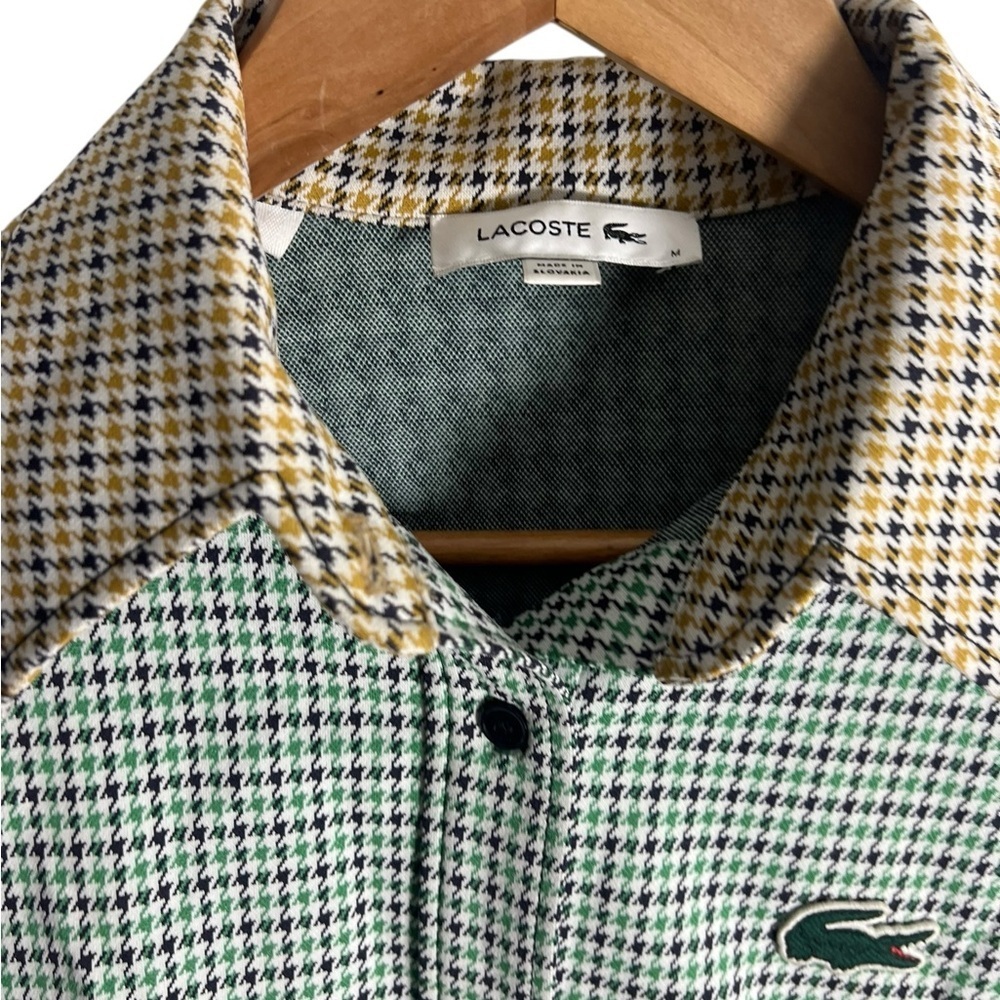 Lacoste Women's Green and Tan shirt - Elevated casual Wear - Size M - Picture 8 of 9
